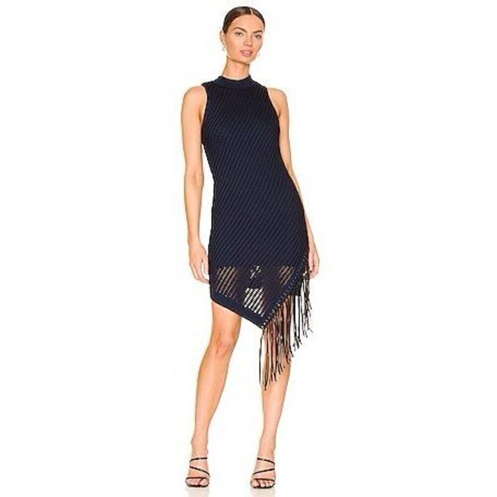 NWOT Jonathan Simkhai Chelle Fringed Pointelle Knit Dress Size XS